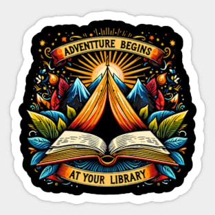 Adventure Begins At Your Library Outdoor Activities Reading Sticker